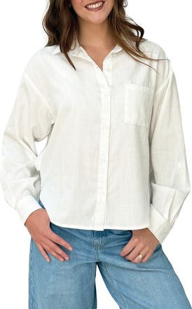 Wash Lab Denim Marlow Relaxed Shirt in Bright White at Nordstrom, Size X-Large
