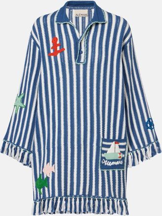 Alemais Crochet striped cotton minidress