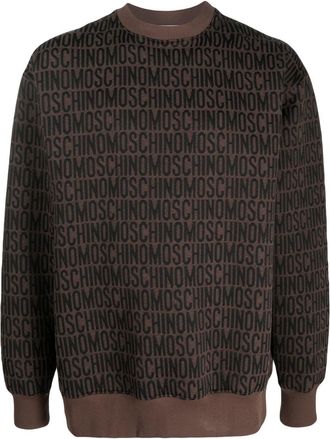 Moschino logo-print sweater - men - Cotton/Polyester - 50 - Brown