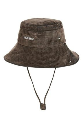 Jacquemus Le Bob de-N&icirc;mes Cotton Bucket Hat in Khaki 560 at Nordstrom, Size Xx-Large