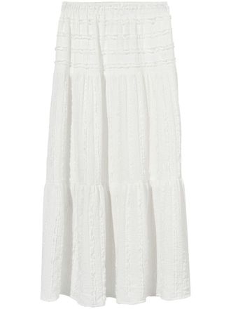 B+ab ruffle tiered maxi skirt - women - Spandex/Elastane/Polyester - S - White