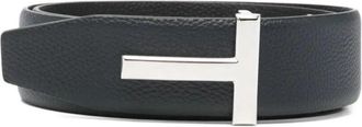 Tom Ford Navy Blue Logo Buckle Reversible Belt