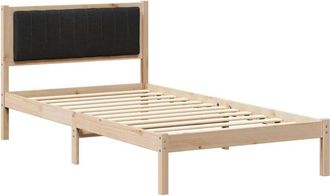 vidaXL Estructura De Cama Con Cabecera Tapizada Negro 100 X 200 Cm Vidaxl