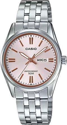 Casio Womens Pink Dial Stainless Steel Bracelet Watch - LTP-1335D-4AV
