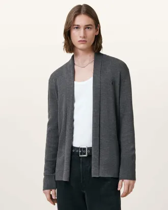 AllSaints Mode Merino Ramskull Open Cardigan