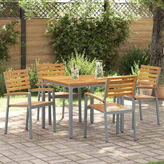 vidaXL Vidaxl - Silla De Jard&iacute;n 4 Pcs Marr&oacute;n 56 X 57 X 87cm
