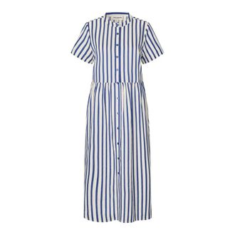 Lollys Laundry Aliyall Maxi Dress Ss - Dames - Shirt Kleedjes - Blauw - S - Katoen - Kleedjes