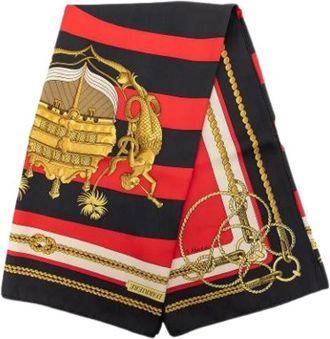 Herm&egrave;s Pre-owned Chateaux D Arriere Sjaal - Dames - Vintage Accessoires - Veelkleurig - ONE Size - Vintage