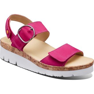 Samuel Hubbard Portola Two Strap Sandal in Fuchsia Nubuck at Nordstrom, Size 10.5
