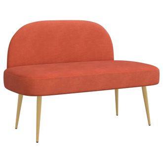 vidaXL Banco Tapizado Con Respaldo Rojo Naranja 110 X 60 X 76 Cm Vidaxl
