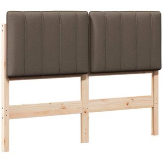 vidaXL Upholstered Headboard Brown and Taupe 120 cm Solid Pine Wood vidaXL