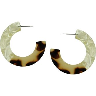 Olivia Welles Drew Mixed C Hoop Earrings in Brown at Nordstrom Rack
