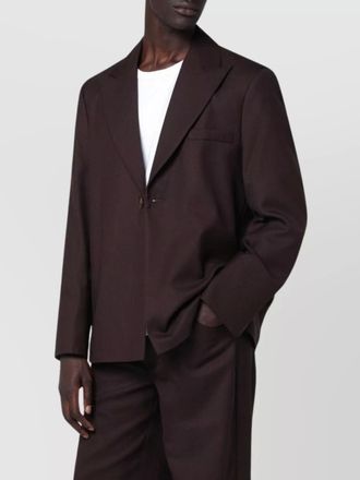 S&eacute;fr wool blend twill jacket with notch lapel