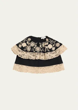 Sea New York Shiloh Embroidered Ruffle Blouse