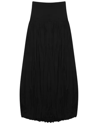 Toteme Draped Viscose Midi Skirt - Black
