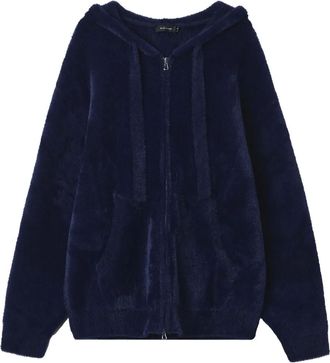 Tout à Coup Cardigan con zip e cappuccio - Blu