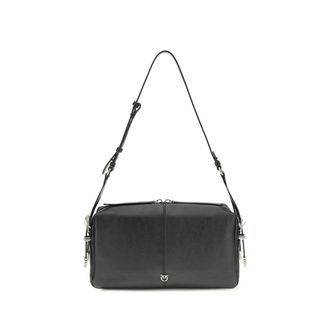 Pinko Black Calf Leather Bos Taurus Shoulder Womens Bag