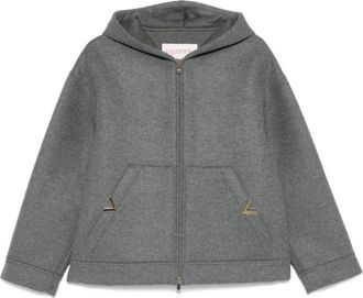 Valentino Oversized VLogo Signature Wollen Jas - Dames - Zomerjassen - Grijs - M - Wol - Jassen