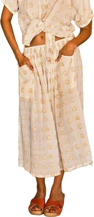 Ace & Jig Riri Below the Knee Pull-on Skirt in Initial at Nordstrom, Size Xx-Small