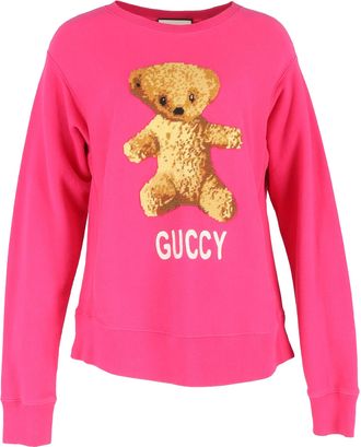 Gucci Gucci trui met geborduurde teddybeer in roze katoen