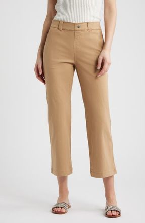 Hue Kick Flare Stretch Cotton Pull-On Pants in Tannin at Nordstrom, Size X-Large