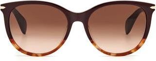 Rag & Bone 54mm Round Cat Eye Sunglasses in Burgundy /Brown Gradient at Nordstrom Rack