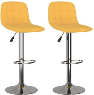 vidaXL Taburetes De Cocina 2 Unidades Tela Amarillo Vidaxl