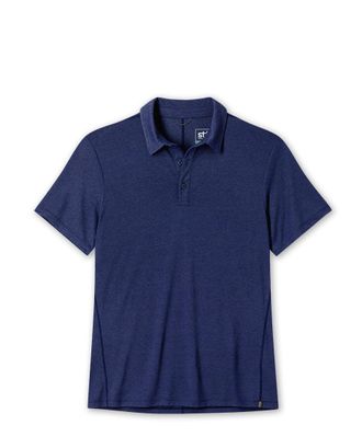 Stio | Mens Divide Polo Shirt, Size Extra Large in Mountain Shadow Heather | Cotton