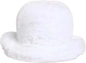 Dolce & Gabbana White Modacrylic Fur Bucket Men Capello Hat Ma+pl+se