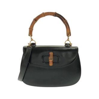 Gucci Pre-owned Leren Schoudertas - Dames - Pre-owned - Zwart - Maat: ONE Size Leer
