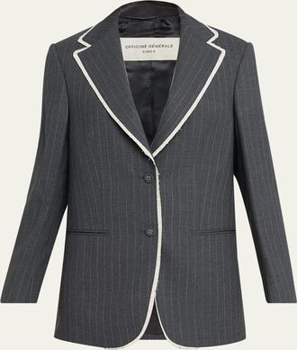 Officine G&eacute;n&eacute;rale Giovanni Oversized Pinstripe Jacket