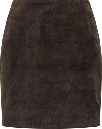 Rotate Rechte Minirok - Dames - Leren & Su&egrave;de rokken - Bruin - L - Leer - Rokken
