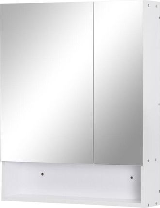 Kleankin Mobiletto a Specchio montato a Parete in MDF e Vetro Bianco