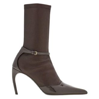 Ferragamo Britt Leather Pointed Ankle Boot, Size 10 C