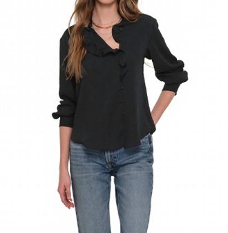 Heartloom Taylor Ruffle Shirt In Black