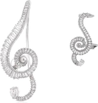 Swarovski x Ariana Grande Asymmetrical Baguette Cut Clip Earrings
