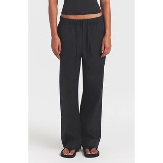 SKIMS Oversize Straight Leg Pants in Onyx at Nordstrom, Size X-Small