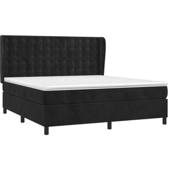 vidaXL Vidaxl - Cama Box Spring Con Colch&oacute;n Terciopelo Negro 160x200 Cm