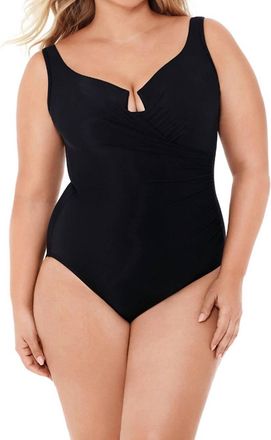Miraclesuit Plus Size Escape Underwire One Piece Swimsuit In Black