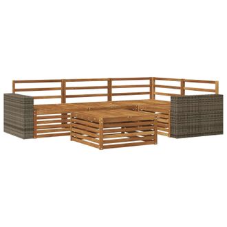 vidaXL Conjunto De Sof&aacute;s De Exterior 5 Pcs Natural 79 X 79 X 37 Cm Vidaxl