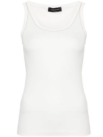 Fabiana Filippi chain-detailed ribbed tank top - women - Elastane/Cotton - 46 - White
