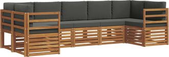 vidaXL Conjunto De Sof&aacute;s De Exterior 7 Uds. Natural Y Antracita Vidaxl