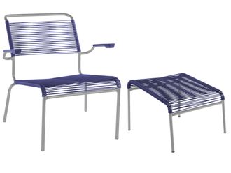 Schubiger M&ouml;bel Spaghetti-Lounger + Hocker S&auml;ntis mit Armlehnen
