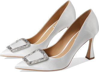 Badgley Mischka Aubree High Womens Heels Soft White : 7.5 M, Leather