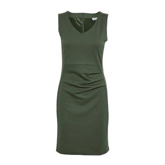 Kaffe Groene Gedrapeerde V-hals Jurk - Dames - Korte kleedjes - Groen - XS - Kleedjes