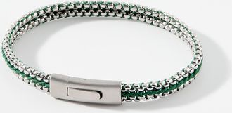 Tateossian Mens Tris Button green bracelet