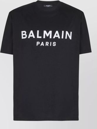 Balmain crew neck nylon silk short sleeve top