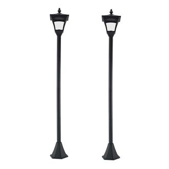 OUTSUNNY Conjunto De 2 Farolas Solares Para Jard&iacute;n Con Paneles Solares Luces Led Inteligentes Y Protecci&oacute;n Al Ambiente Para Terraza Patio 15x15x120 Cm - Outsun