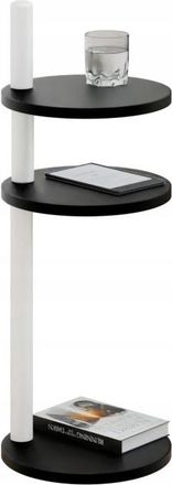 OEM Mesa Auxiliar Redonda Tipo Loft De 3 Niveles, 30x30x97 Cm, Metal Blanco