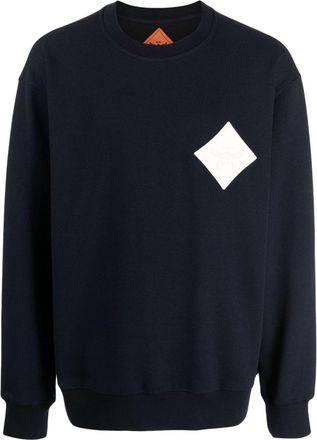 MCM logo-appliqué bouclé sweatshirt - men - Cotton/Polyester/Cotton/Elastane/Polyamide/Polyester - M - Blue